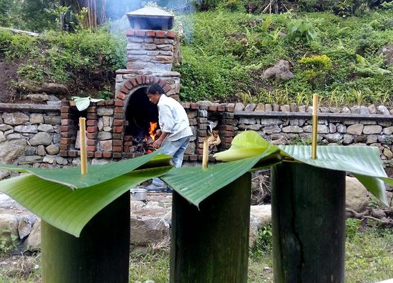 Organic local beverage tongba at The Riverside Dwelling Darjeeling